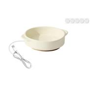 Sharplace Gamelle chauffante pour Animaux de Compagnie, Ronde et Portable, à température constante, idéale pour l'extérieur par Temps Froid, Blanc, Hauteur : 4.5 cm