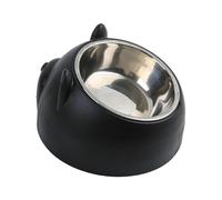 Sharplace Gamelle inclinée pour Chien, en Acier Inoxydable, légère, Mignonne, Facile à Nettoyer et Robuste, idéale pour Les Chats, Chiens et Chatons, Noir