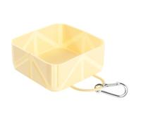 Sharplace Gamelle Pliable pour Chien, gamelle compacte et Extensible en Silicone de qualité Alimentaire, 10,5 x 10,5 x 4,5 cm, idéale pour Le Camping et Le, Jaune