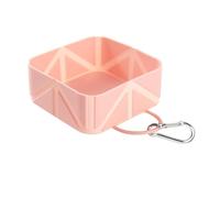 Sharplace Gamelle Pliable pour Chien, gamelle compacte et Extensible en Silicone de qualité Alimentaire, 10,5 x 10,5 x 4,5 cm, idéale pour Le Camping et Le, Rose