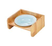 Sharplace Gamelle pour Chat, Support en Bois Multi-Usage, Distributeur d'eau Facile à Nettoyer, antidérapant, Stable, gamelle pour Chien, Petit Animal de, Bleu