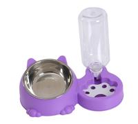 Sharplace Gamelle pour Chien avec Bouteille d'eau Automatique, Ensemble Pratique pour Eau et Nourriture pour Petits et Moyens Chiens Chiots, Violet