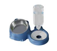 Sharplace Gamelles Doubles pour Chat avec Bouteille d'eau Automatique, Bol d'eau surélevé pour Chiot, Lapin, Petit Chien, Bleu