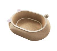 Sharplace Griffoir 3 en 1 pour Chat avec Boule de Jeu et Bol antidérapant Ovale pour se Reposer, Dormir et Jouer. Accessoires pour Animaux de Compagnie.