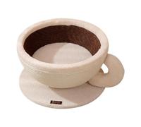 Sharplace Griffoir en sisal pour Chat, Coussin griffoir en Forme de Tasse à café, Protection de Meubles, Coussin pour Chats d'intérieur Qui dorment, L