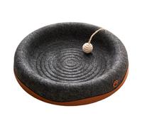 Sharplace Griffoir pour Chat en Feutre, Zone de Jeu multifonctionnelle, zéro Perte de Poils, avec Bord surélevé, Confortable, avec Boule de Jute réversible, Rond Noir