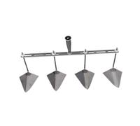 Sharplace Houe de Jardin à tête Triangulaire, espacement réglable, Outil de Jardinage en Acier pour aménagement paysager, charrue à Main pour Creuser des, 60 Cm à Quatre Têtes