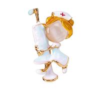 Sharplace Infirmière Broche métal Broche Bijoux infirmière Cadeau Docteur Broches drôle Mignon Dessin Figurine infirmière, Infirmière pour Tubes à Aiguille