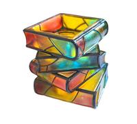 Sharplace Jardinière Décorative en Forme de Livre, Livres Inclinés, Pot de Fleurs Empilés pour La Maison, Les Lecteurs et Les Amoureux des Plantes, 4 Niveaux