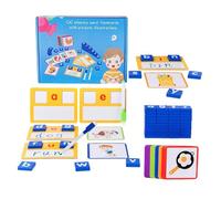 Sharplace Jeu d'orthographe pour enfants Bloc d'alphabet en bois Jouet sensoriel en bois Blocs de construction d'alphabet d'orthographe de mots Matériel