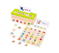 Sharplace Jeu d'orthographe pour enfants, jouet de lecture de lettres, apprentissage préscolaire, jeu de lettres assorties pour matériel pédagogique, âgés de 3,