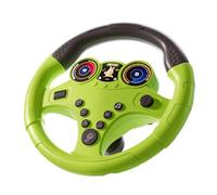Sharplace Jouet de simulation de volant pour enfants, jouet de conduite avec effets sonores de véhicule, 8,3 x 7,8 x 3,4 pouces, avec ventouse et sangle, Petite Base Verte