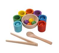 Sharplace Jouets de tri de Couleurs Boules dans des Tasses avec Pinces et cuillère pour Les Enfants Activités d'apprentissage Amusantes Jeu de