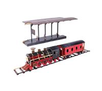 Sharplace Kit de construction de puzzle de train en bois 3D, jouet en bois, décoration intérieure, gare ferroviaire pour enfants, garçons et filles