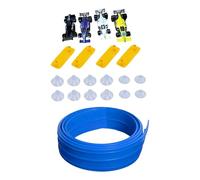 Sharplace Kit de piste de course flexible de 13 pieds avec 4 voitures, accessoire bleu pour modèles réduits de véhicules à l'échelle 1:50, conception légère