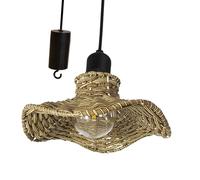 Sharplace Lampe Suspendue au Plafond, luminaire décoratif de Plafond, Hauteur réglable, Imitation Rustique, tissé en rotin, pour Porche, gazébo, Patio,