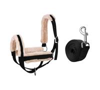 Sharplace Licol pour Vache avec Longe, Accessoire Professionnel Indispensable pour écurie, Bride réglable pour Poulain, Taureau, Cheval, Black S