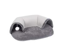 Sharplace Lit Tunnel pour Chat, Tapis interactif Amovible et Lavable, Lit de Jeu avec Boule Suspendue, Center d'activité pour Chat, 75x53x21cm