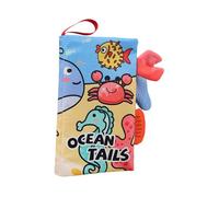 Sharplace Livre froissé pour bébé, livre en tissu doux au toucher, son grinçant, livre de développement de dessins animés, livre en papier pour enfants, Queue d'océan