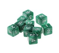 Sharplace Lot 10pcs Dés Carrés 6 Faces Dice D6 en Acrylique 16mm pour D&D RPG Jeux de Table Casino Party Bar - Vert