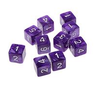 Sharplace Lot 10pcs Dés Carrés 6 Faces Dice D6 en Acrylique 16mm pour D&D RPG Jeux de Table Casino Party Bar - Violet