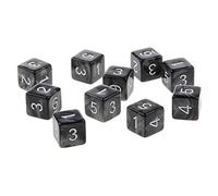 Sharplace Lot 10pcs Dés Carrés 6 Faces Dice D6 en Acrylique 16mm pour D&D RPG Jeux de Table Casino Party Bar - Noir