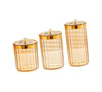 Sharplace Lot 3 bocaux Conservation élégants pour Organiser Votre Garde-Manger et Conserver Vos Aliments (poivrons, pâtes, café, etc.) dans la Cuisine, Pot Ambré à Couvercle Transparent