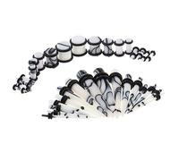 Sharplace Lot 32pcs Ecarteur d'oreilles Conique et Plug Boucles d'oreilles Tunnel Plug, Blanc