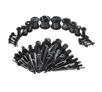 Sharplace Lot 32pcs Ecarteur d'oreilles Conique et Plug Boucles d'oreilles Tunnel Plug, Noir