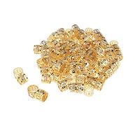 Sharplace Lot de 100pcs Perles de Cheveux Anneaux Manchette de Décoration Bijoux de Cheveux Accessoires de Coiffure, Or