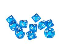 Sharplace Lot de 10Pcs Dés en 10 Faces Dice D10 Translucide en Plastique pour RPG Jeux de Société - Bleu