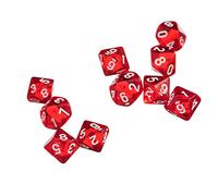 Sharplace Lot de 10Pcs Dés en 10 Faces Dice D10 Translucide en Plastique pour RPG Jeux de Société - Rouge