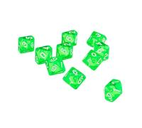 Sharplace Lot de 10Pcs Dés en 10 Faces Dice D10 Translucide en Plastique pour RPG Jeux de Société - Vert