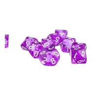 Sharplace Lot de 10Pcs Dés en 10 Faces Dice D10 Translucide en Plastique pour RPG Jeux de Société - Violet