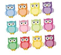 Sharplace Lot de 12 blocs-notes adhésifs hibou, faciles à coller et à retirer, 30 feuilles, pour les études à la maison ou à l'école.