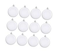 Sharplace Lot de 12 Boules de Noël Plates et Vierges, 8 cm, décoratives à Suspendre pour Sapin de Noël, pour fête à la Maison
