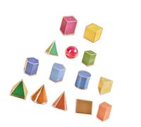 Sharplace Lot de 14 Blocs de Formes géométriques Solides 3D, Jouets éducatifs durables, Fournitures Scolaires, Blocs de Formes géométriques élémentaires