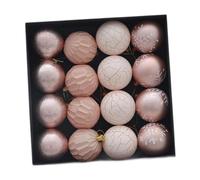 Sharplace Lot de 16 Boules de Noël décoratives, décorations de fête, Boules Classiques à Suspendre pour Sapin, pour l'extérieur, la Maison, Les Vacances, Or Rose