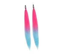 Sharplace Lot de 2 extensions de cheveux en queue de cheval avec élastique, en cheveux synthétiques, faciles à utiliser pour les fêtes costumées, les spectacles, Rose Bleu