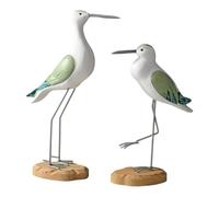 Sharplace Lot de 2 figurines d'animaux marins rustiques, sculptures minimalistes, décoration côtière vintage, pour salle à manger, cuisine, sol, Vert Blanc