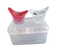 Sharplace Lot de 2 gobelets de lavage oculaire en silicone pour garder vos yeux propres et anti-fuites, Rouge et Blanc