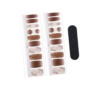 Sharplace Lot de 20 autocollants pour ongles en gel semi-durcis avec lime à ongles et décoration pour ongles pour femmes, Rouge