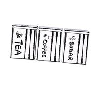 Sharplace Lot de 3 boîtes de rangement pratiques et durables pour café, thé, sucre, décoration de cuisine robuste, Style A