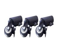 Sharplace Lot de 3 roulettes de trépied en métal avec Frein, silencieuses et Lisses, pour Photographie de Tubes de 35 mm de diamètre, Roues Muettes