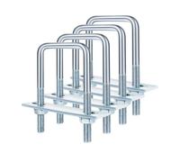 Sharplace Lot de 4 boulons carrés en U avec écrous, Plaque et rondelles, Pince à Angle Droit en U, Professionnelle, Robuste, galvanisée, pour l'entretien, M8 50x100mm