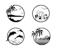 Sharplace Lot de 4 décorations murales en forme de palmier, idéales pour une pendaison de crémaillère, pour un bureau, un salon, une salle de bain, un intérieur