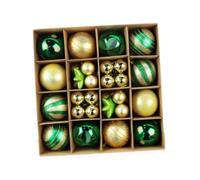 Sharplace Lot de 42 Boules de Noël décoratives, décorations pour Sapin de Noël, Boules suspendues pour fête, Or Vert