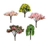 Sharplace Lot de 5 mini-arbres de Noël décoratifs, modèles mixtes, ornements, statues, micro-, faux arbres pour diorama de jardin féérique
