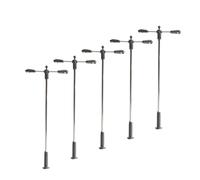 Sharplace Lot de 5 mini lampadaires décoratifs pour maison de poupée, blanc chaud, style poteau de chemin de fer, lanternes d'allée extérieure, 11 Cm X 3.9 Cm