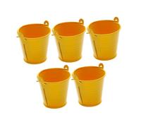 Sharplace Lot de 5 Petits seaux décoratifs en métal, pour Centre de Table, pour Organiser des Cadeaux de fête rustiques, des vases en métal, des seaux à Glace, Jaune